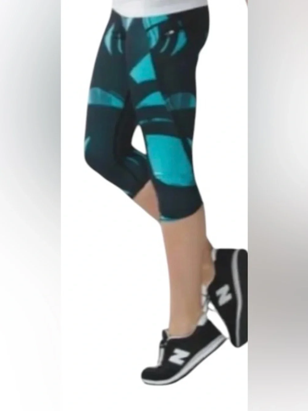 Lululemon women’s 6 Run Top Speed cropped peacock blue & black leggings
